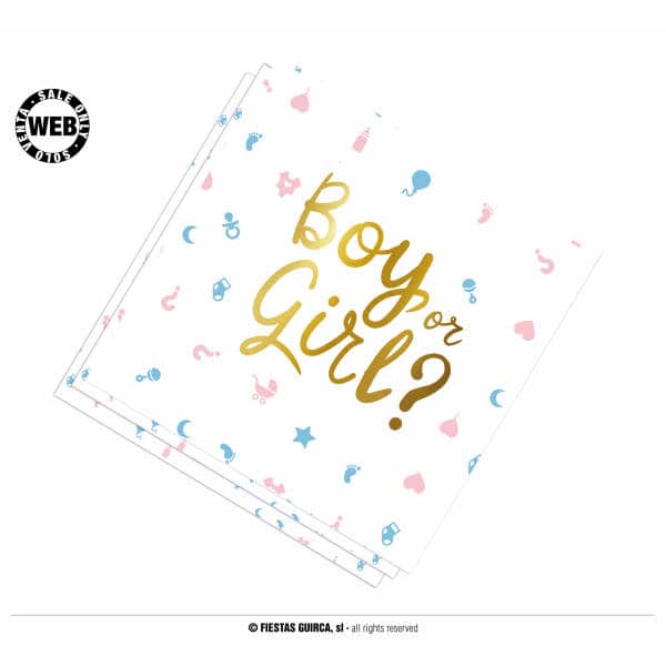 Gender Reveal Napkins Boy or Girl? - 12pk