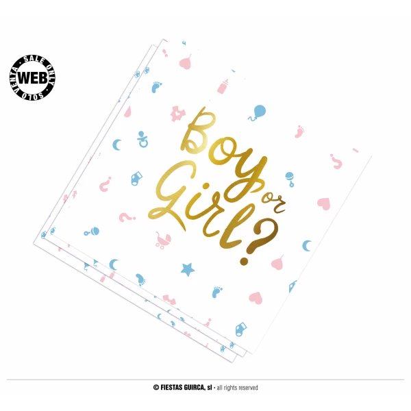 Gender Reveal Napkins Boy or Girl? - 12pk