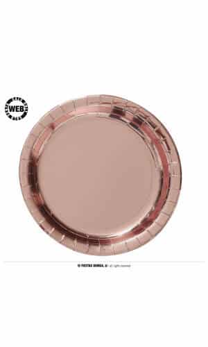 Rose Gold Round Plates 23cm - 6pk