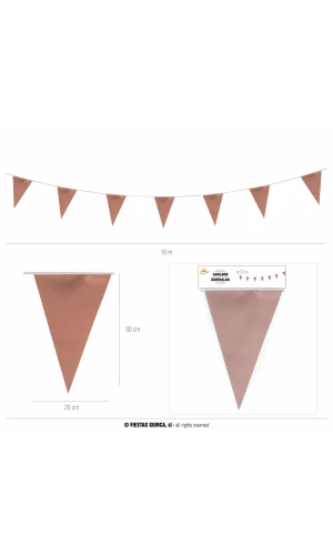 Rose Gold Flag Banner 20x30cm - 10Meters