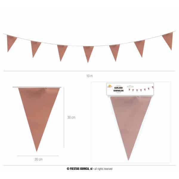 Rose Gold Flag Banner 20x30cm - 10Meters