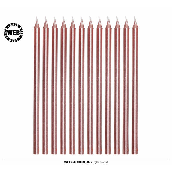 Rose Gold Candles (13cm) - 12pk