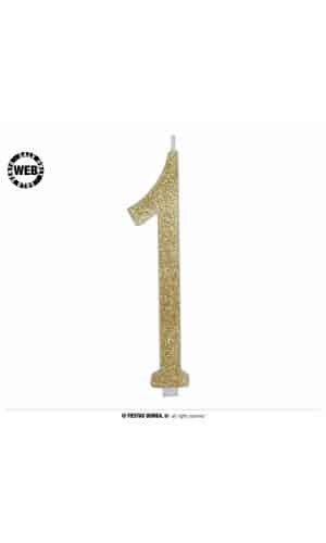 Gold Frosted Candle 12.5cm - No. 1