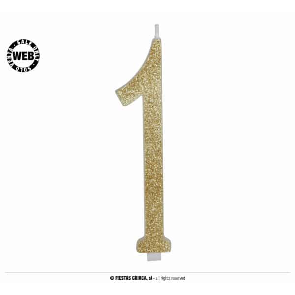 Gold Frosted Candle 12.5cm - No. 1