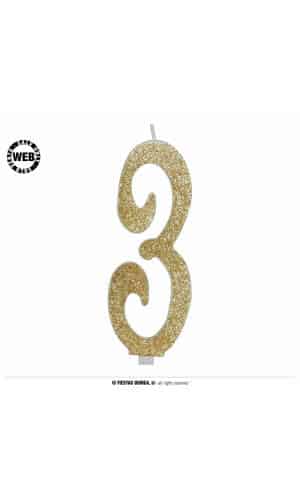 Gold Frosted Candle 12.5cm - No. 3