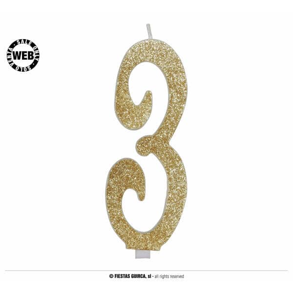 Gold Frosted Candle 12.5cm - No. 3