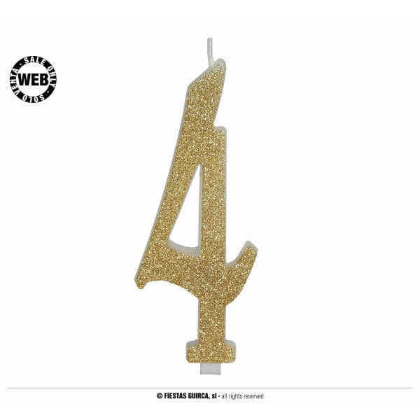 Gold Frosted Candle 12.5cm - No. 4