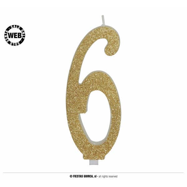 Gold Frosted Candle 12.5cm - No. 6