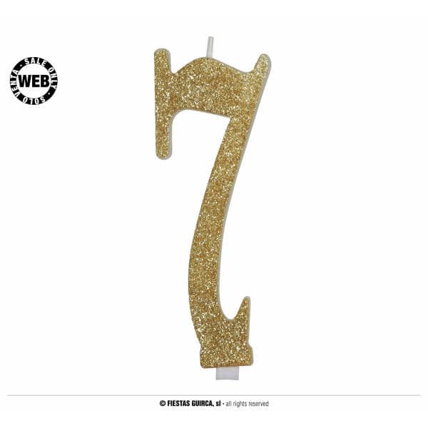 Gold Frosted Candle 12.5cm - No. 7