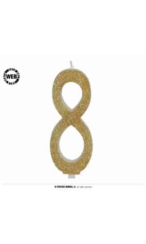 Gold Frosted Candle 12.5cm - No. 8