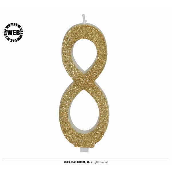 Gold Frosted Candle 12.5cm - No. 8