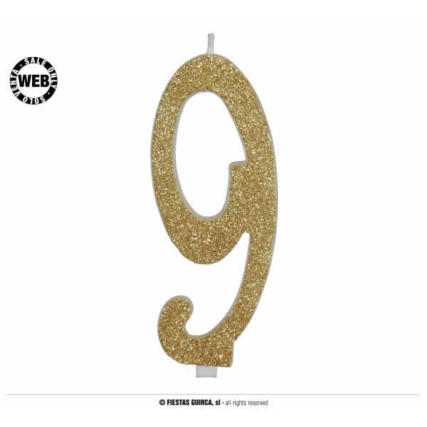 Gold Frosted Candle 12.5cm - No. 9