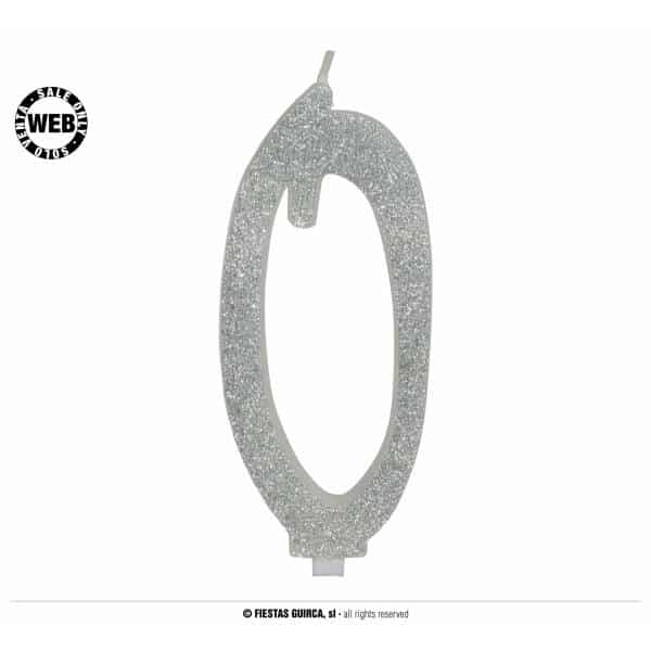 Silver Frosted Candle 12.5cm - No. 0