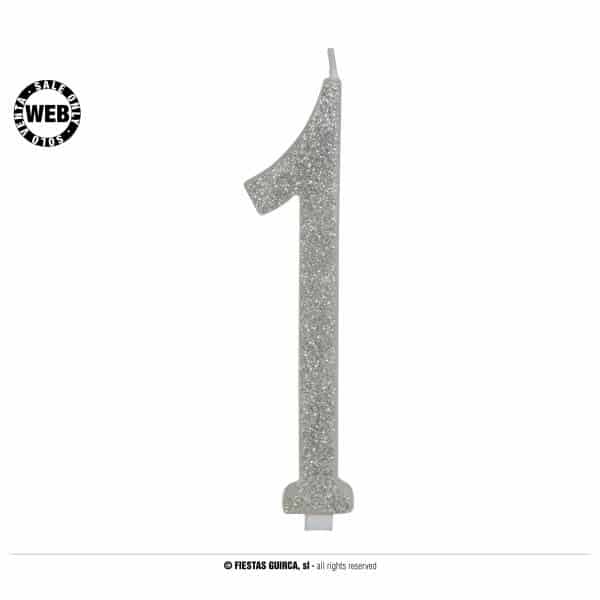 Silver Frosted Candle 12.5cm - No. 1