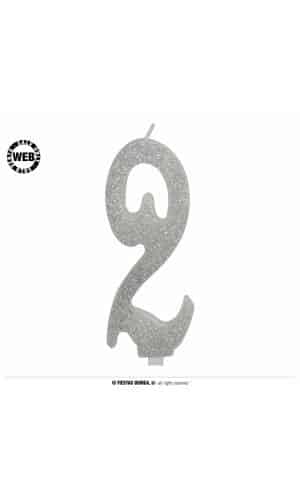 Silver Frosted Candle 12.5cm - No. 2