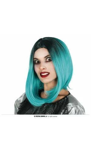 Black & Green Long Bob Wig - Adult One Size