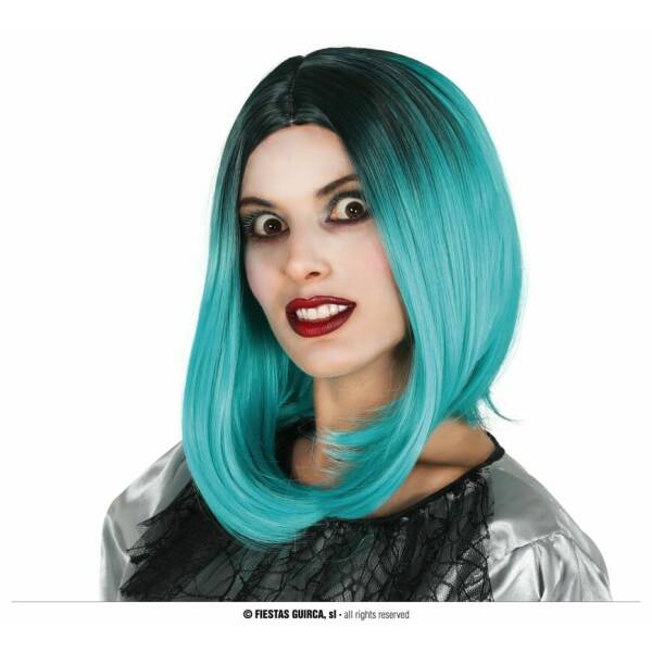 Black & Green Long Bob Wig - Adult One Size