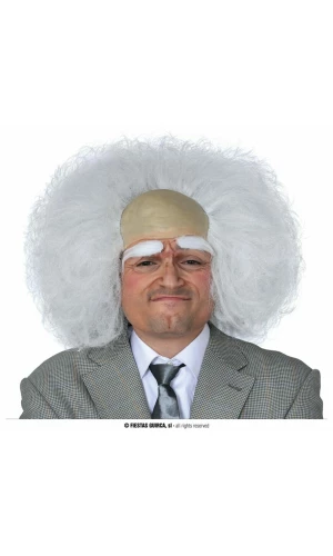 White Bald Scientist Wig - Adult One Size