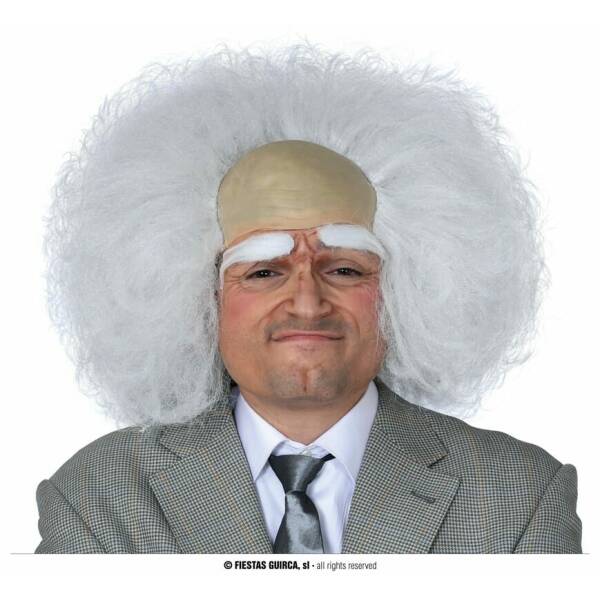 White Bald Scientist Wig - Adult One Size