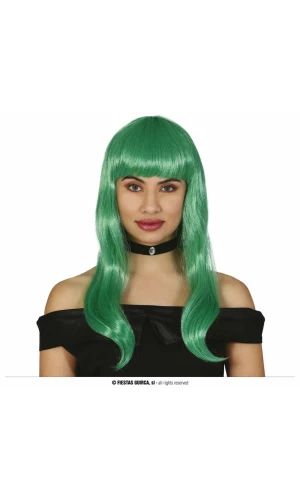 Green Long Wavy Wig - Adult One Size