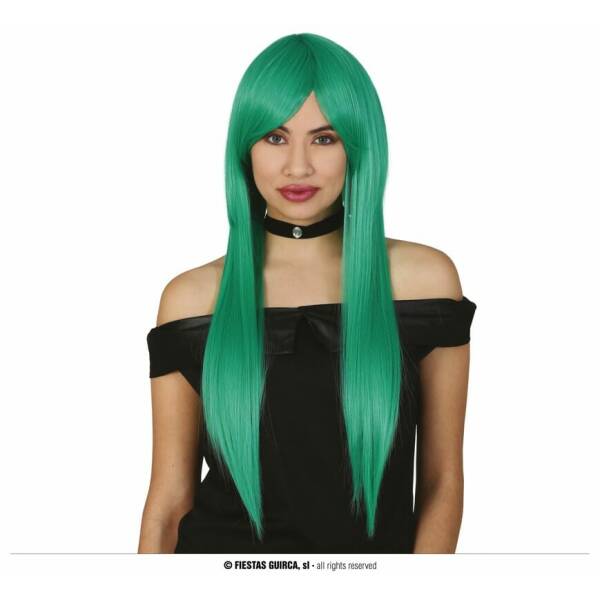 Green Long Straight Wig - Adult One Size
