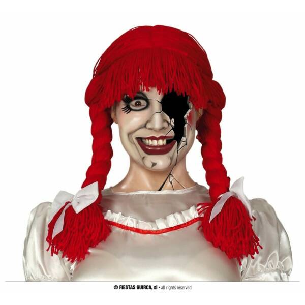 Red Broken Doll Wig - Adult One Size