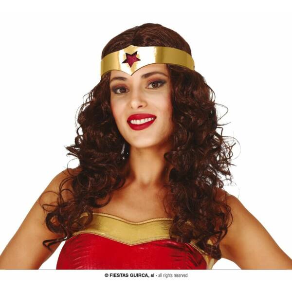 Brown Wonder Woman Wig with Hairband - Adult One Size