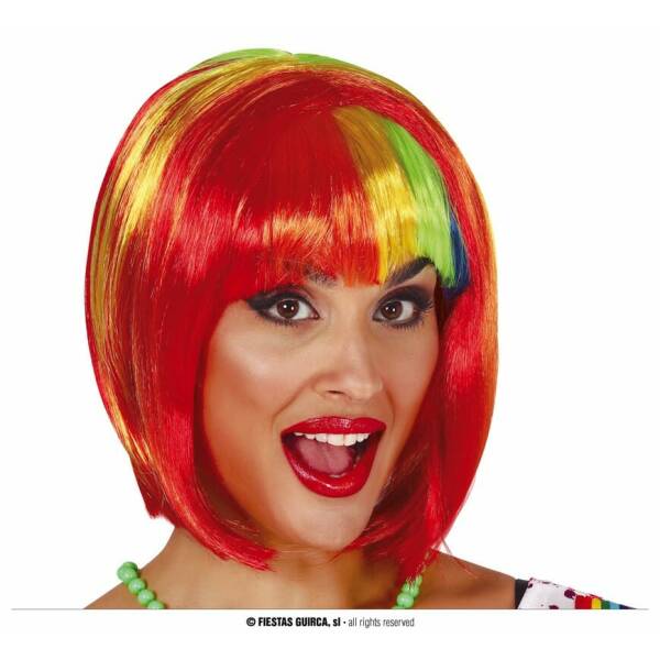 Multicolour Bob Wig - Adult One Size