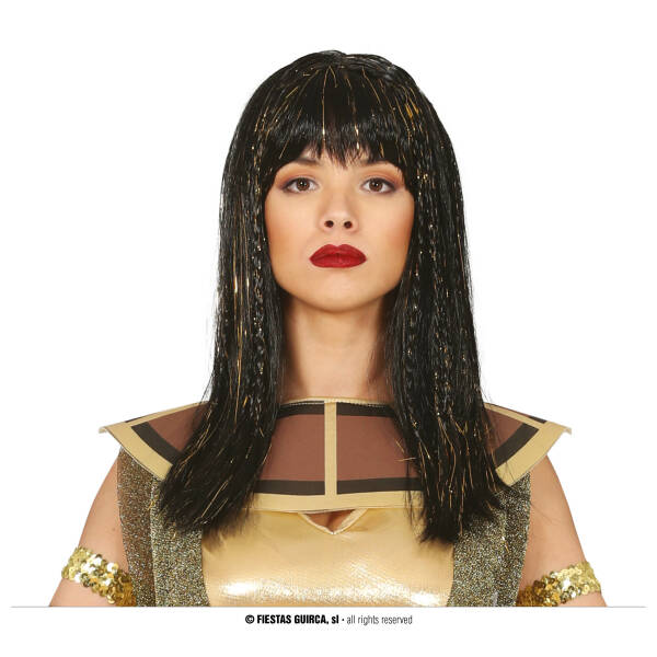 Black With Gold Egyptian Wig - Adult One Size