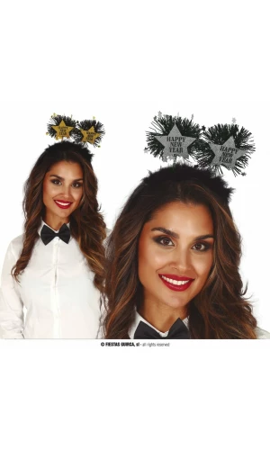 Happy New Year Star Headband Silver / Gold (Assorted Colors)
