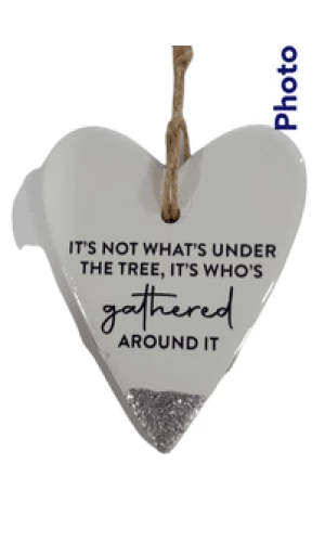 Christmas Ceramic Heart Keepsake  - 8cm