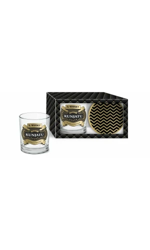 Whisky Glass & Coaster Kunjatu – 300ml