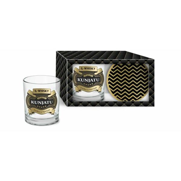 Whisky Glass & Coaster Kunjatu – 300ml