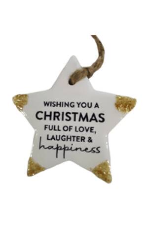 Christmas Happiness Star Keepsake  - 8cm