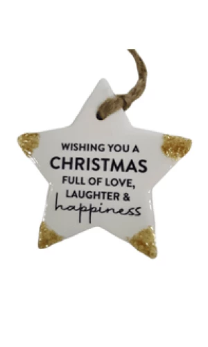 Christmas Happiness Star Keepsake  - 8cm