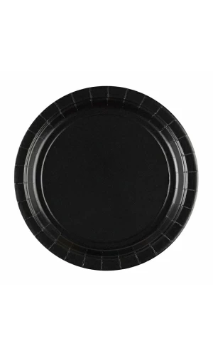 Black Paper Plates 23cm - 8pk