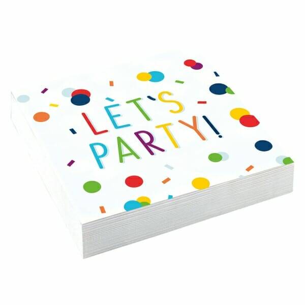 Napkins Confetti Birthday 25 x 25cm - 20pk