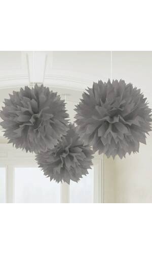 Fluffy Decorations Silver 40.6cm - 3pk