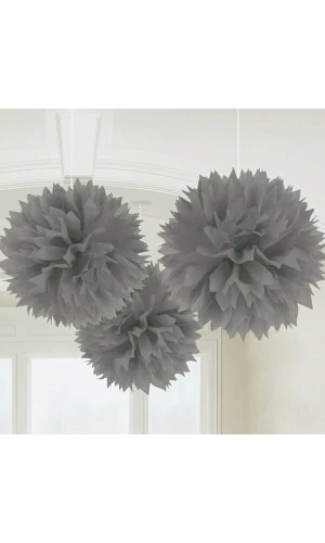Fluffy Decorations Silver 40.6cm - 3pk