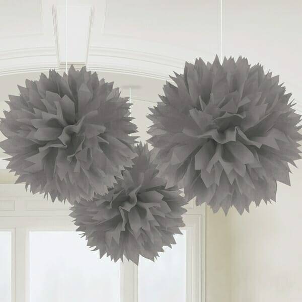 Fluffy Decorations Silver 40.6cm - 3pk