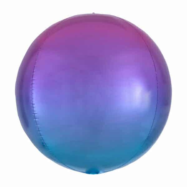 Ombré Orbz Red & Blue Foil Balloon - 38cm x 40cm