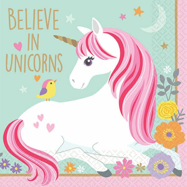 Magical Unicorn Napkins  25cm x 25cm - 16pk