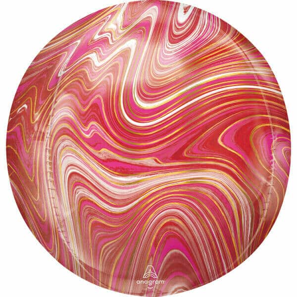 Orbz Marblez Red & Pink Foil Balloon - 38cm x 40cm