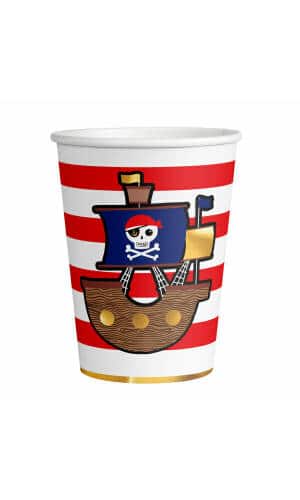 Pirates Map Paper Cups 250ml - 8pk