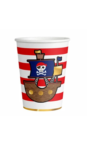 Pirates Map Paper Cups 250ml - 8pk