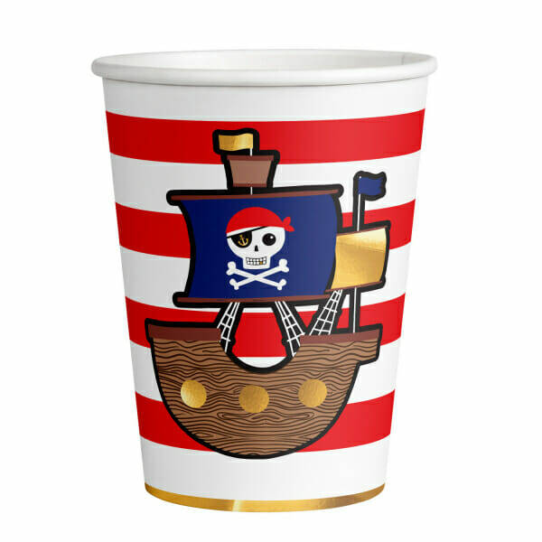 Pirates Map Paper Cups 250ml - 8pk