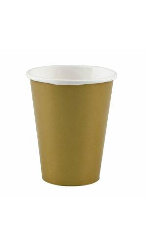 Gold Paper Cups 250ml - 8pk