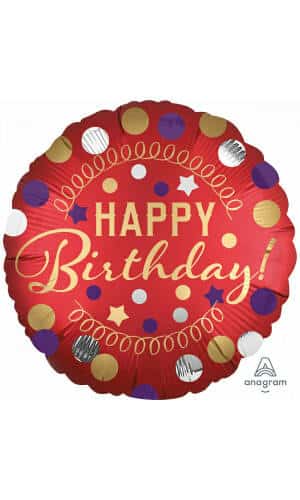 Satin XL Red Satin Party Foil Balloon - 18"/46cm