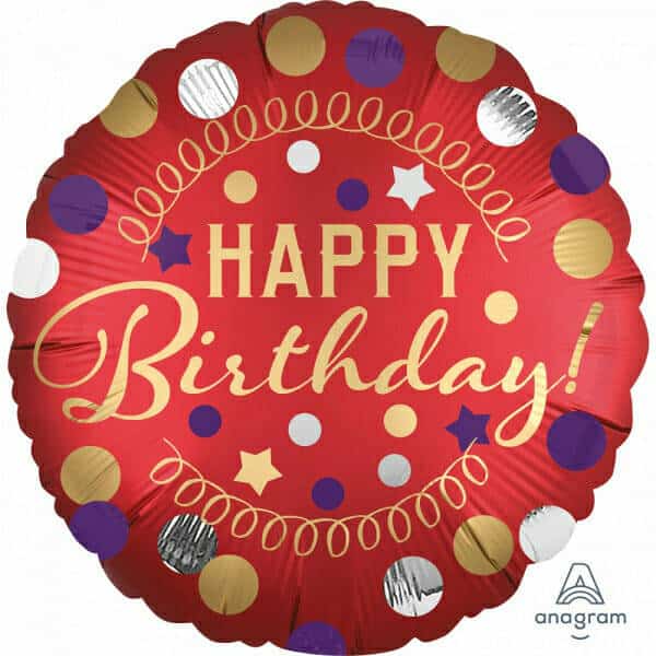 Satin XL Red Satin Party Foil Balloon - 18"/46cm