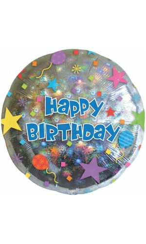 Happy Birthday Confetti Foil Balloon - 18"/46cm